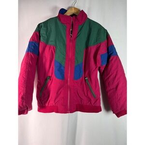 Arctic Sun Vintage Kids Colorblock Coat Pink Green Blue Size L 14